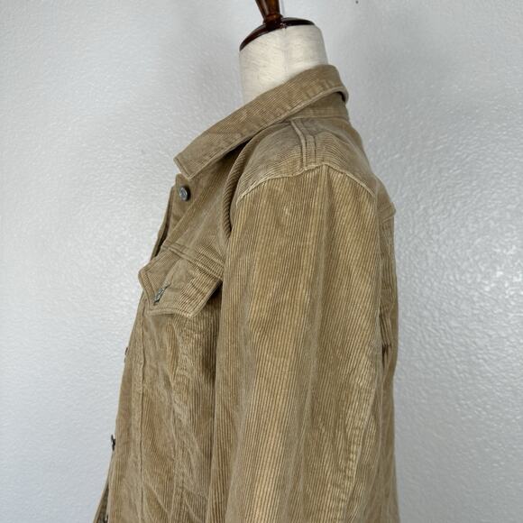 Vintage Gap Corduroy Jacket Women Large Tan Trucker Western Y2K Grunge - Picture 6 of 12